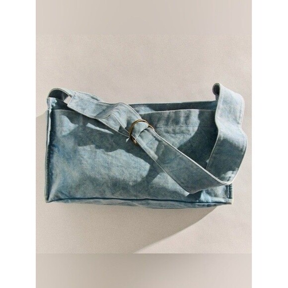 Free People Handbags - Free People Camp Crush Sling Bag Adjustable Strap Cotton Blue OS 289739
